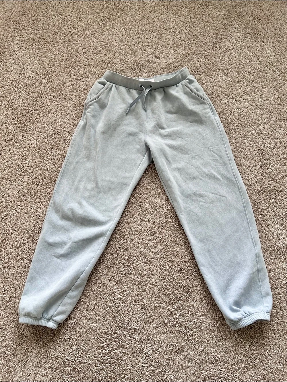 Athleta Girl Light Blue Cozy Fleece Joggers Kids Large/12 *flaw*